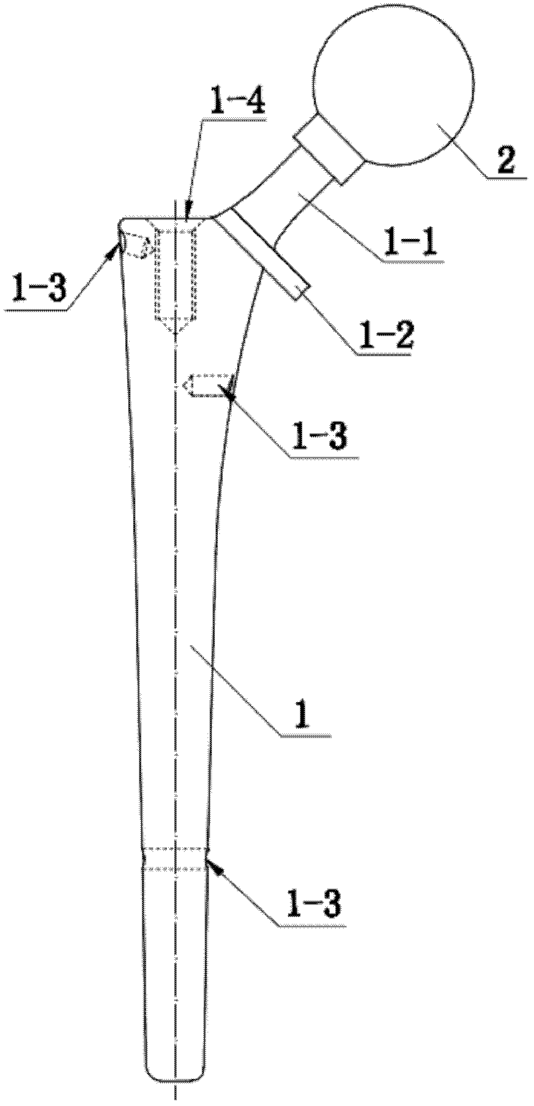 Artificial femoral stem for fracture surgery around hip joint prosthesis