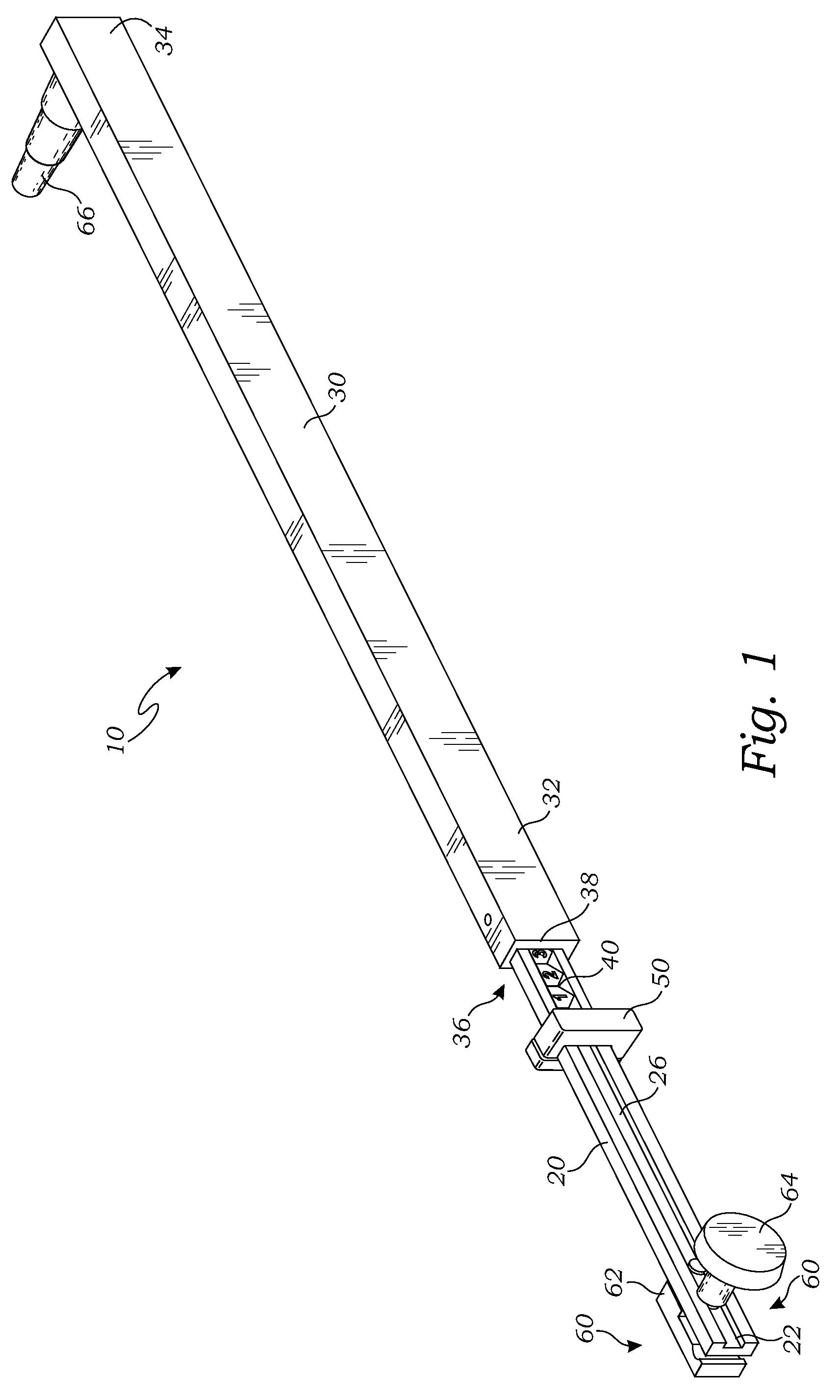 Measuring device and method for measuring suspension sag of a vehicle