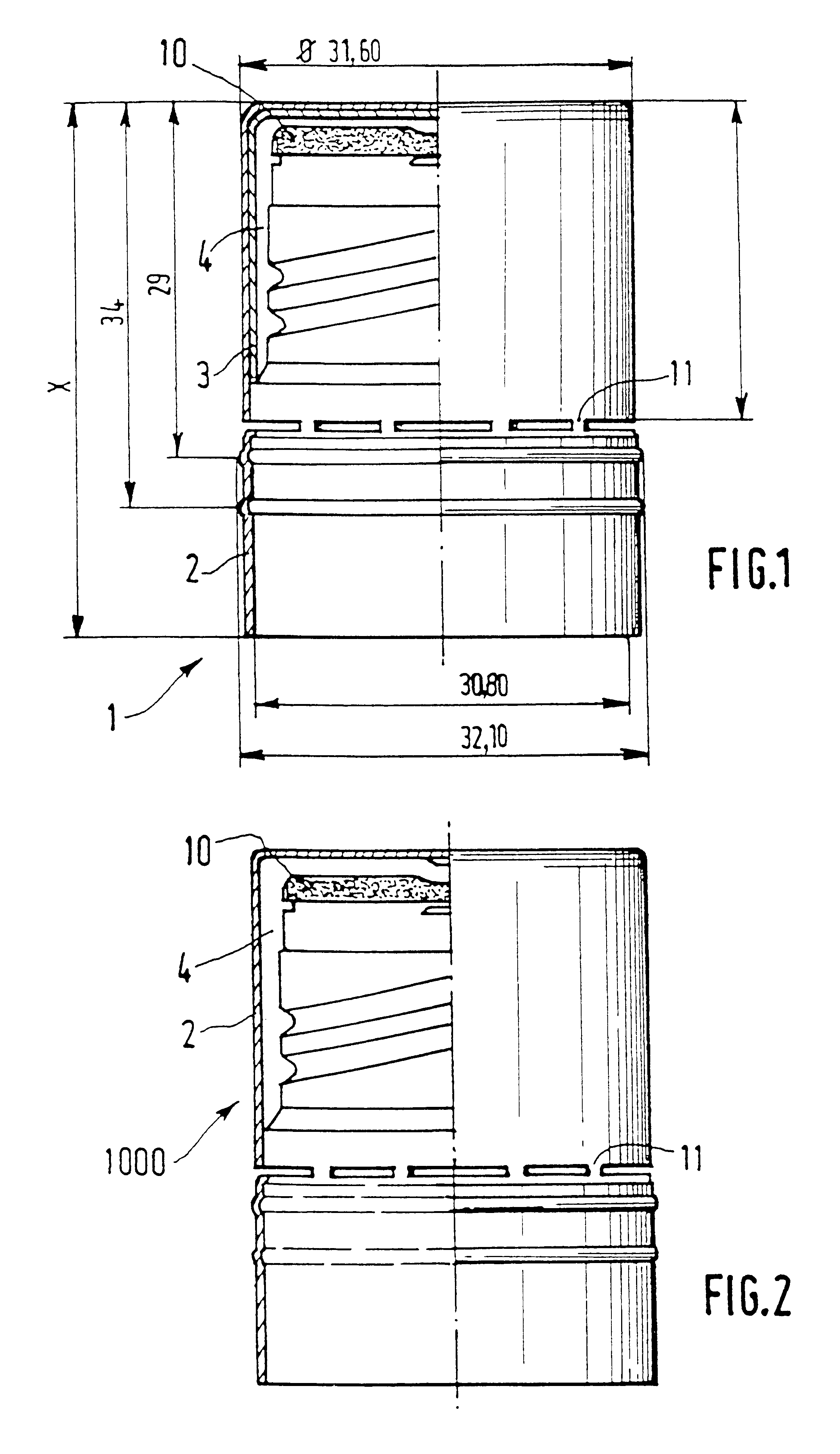 Sealing metal cap with plastic insert