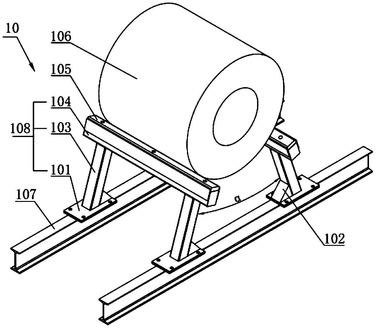 Stereoscopic horizontal storage rack for electrical steel raw coils for iron cores