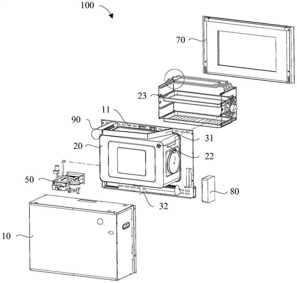 Steaming and baking oven, control method of steaming and baking oven and integrated cooker with steaming and baking oven