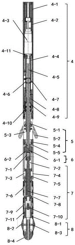 Bridge-type concentric measuring, adjusting and sealing examination integrated testing instrument