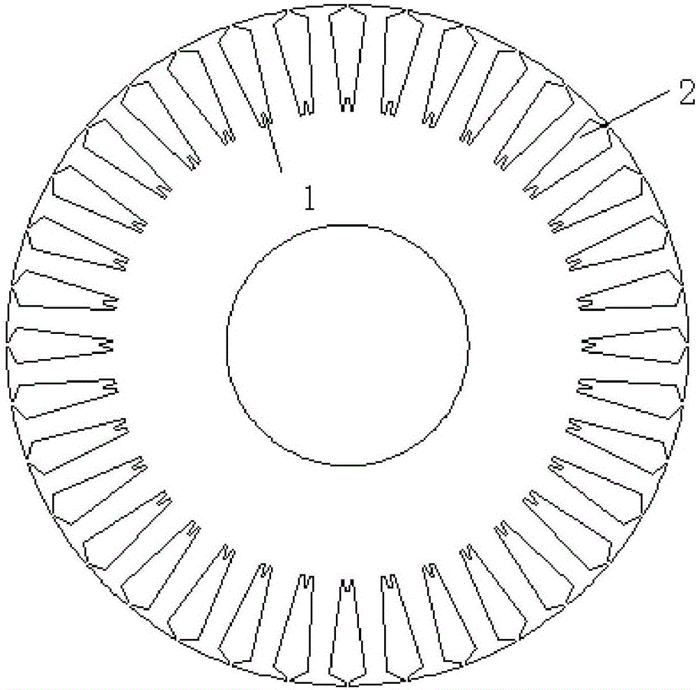 Four-stage iron core cast-aluminum rotor with skewed slot structure, stator and motor