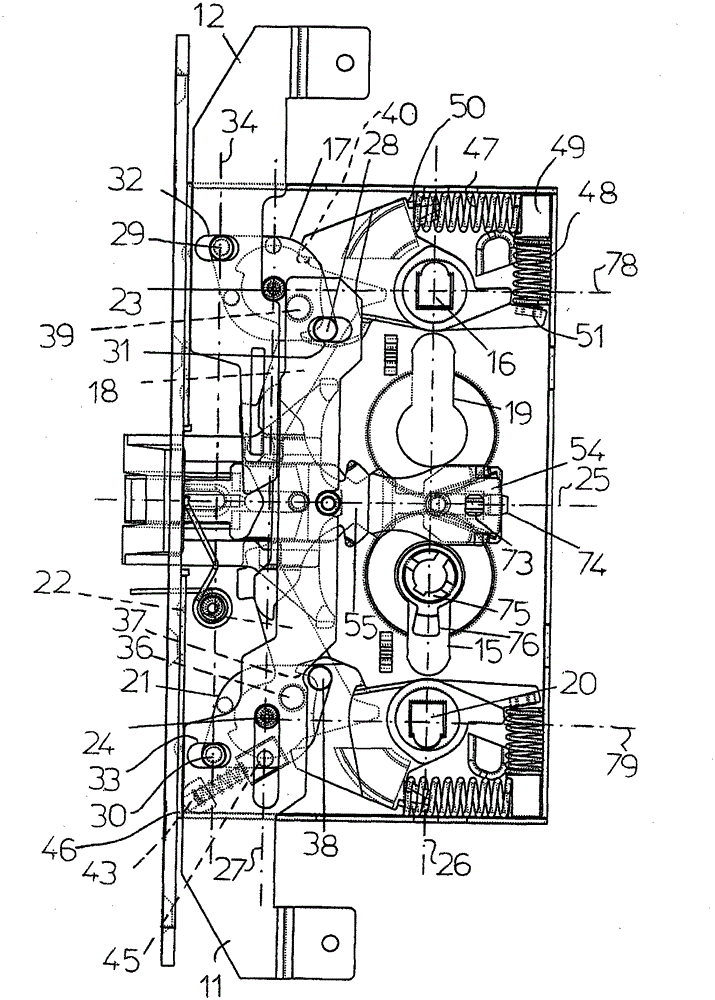 Two-handed mortise door lock