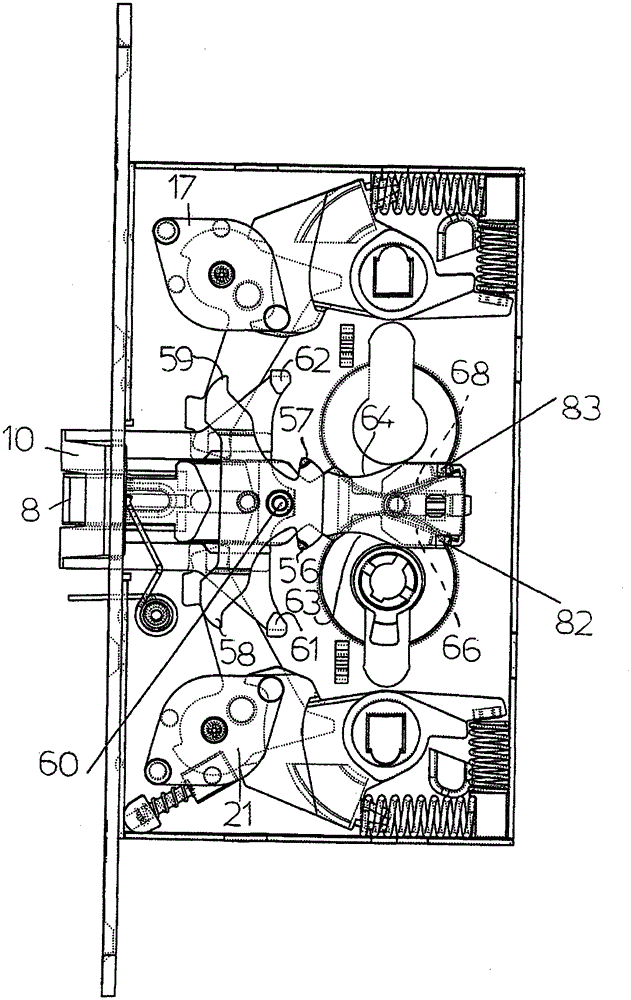 Two-handed mortise door lock