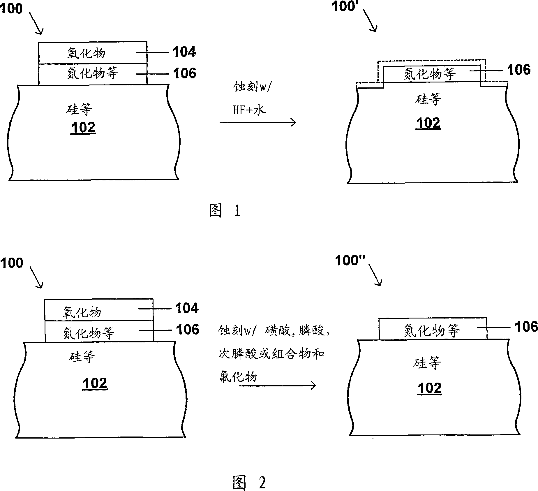 Selective wet etching of oxides