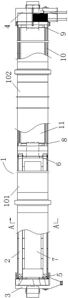 A cooling device for high-temperature calcination production