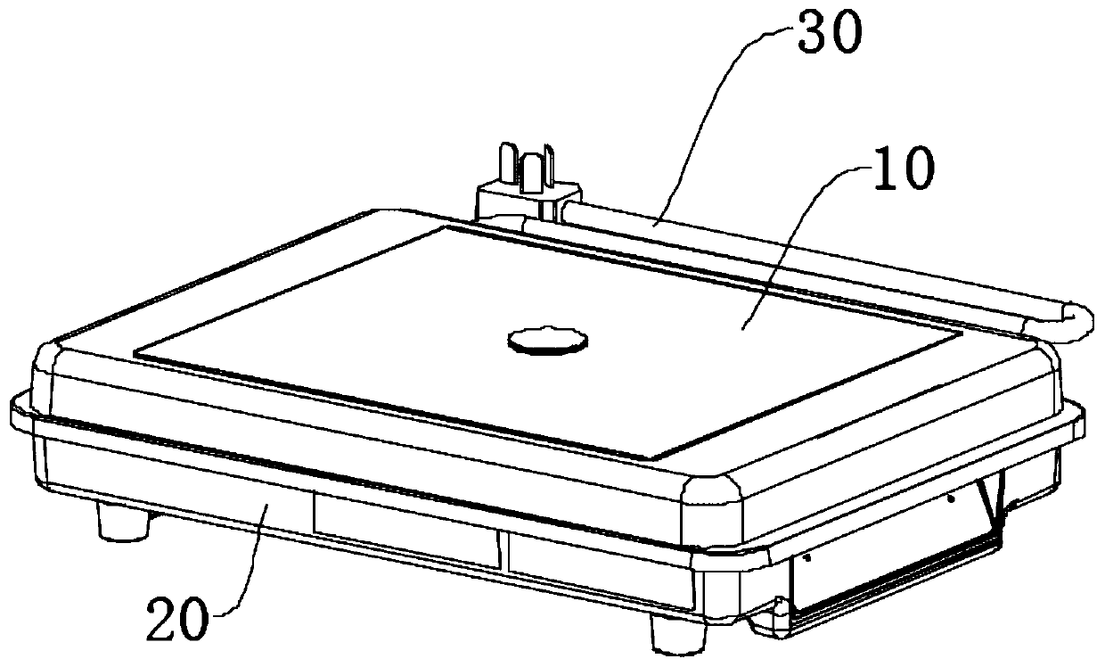 Electromagnetic oven temperature sensing structure and method