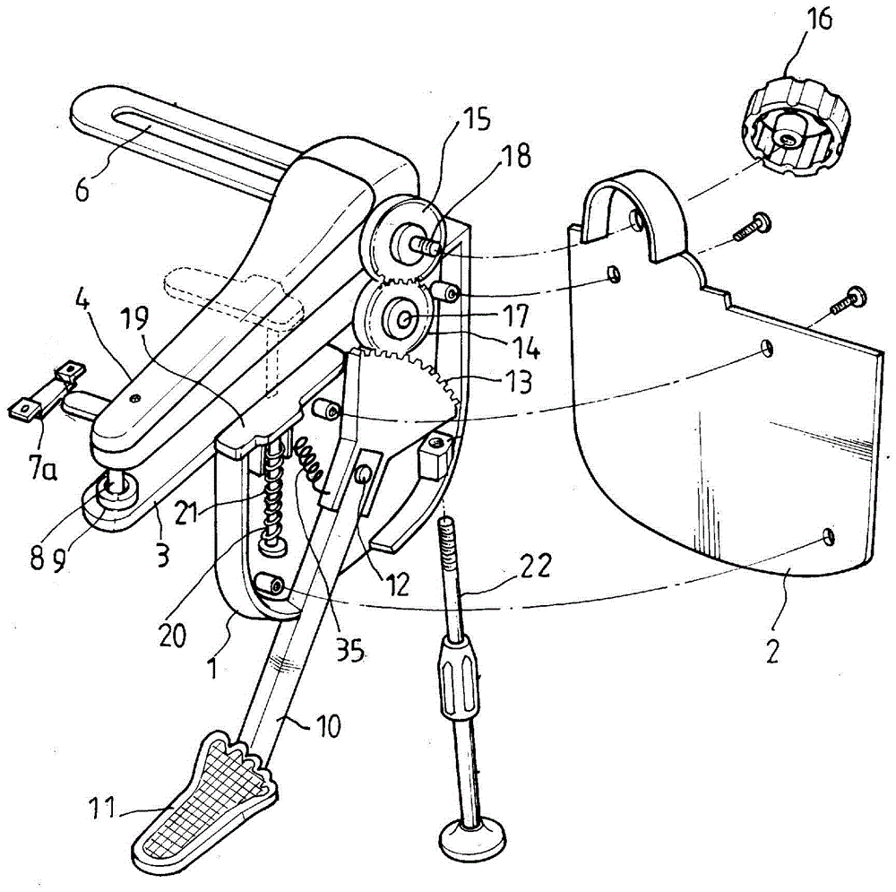 Foot control turnover mechanism