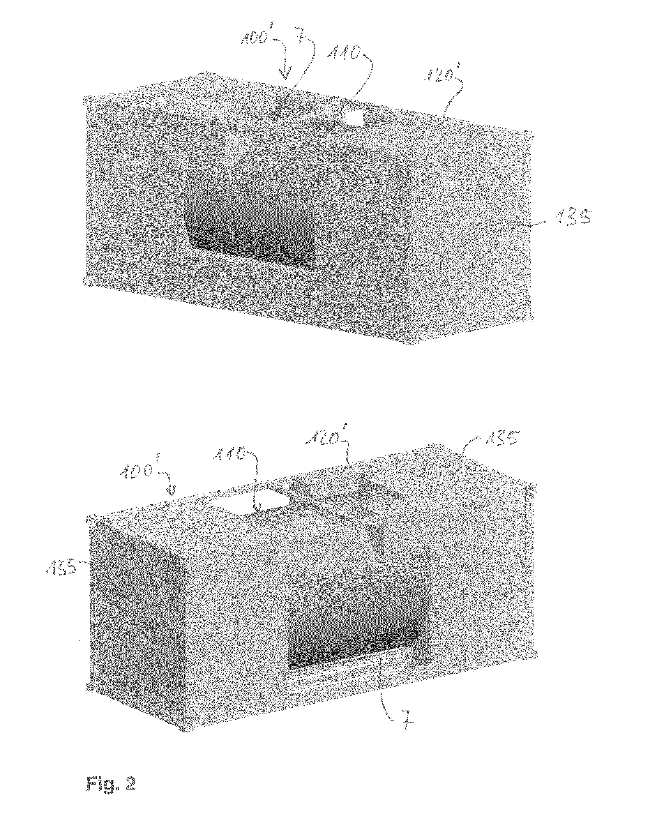 Tank container for transport and storage of cryogenic liquefied gases