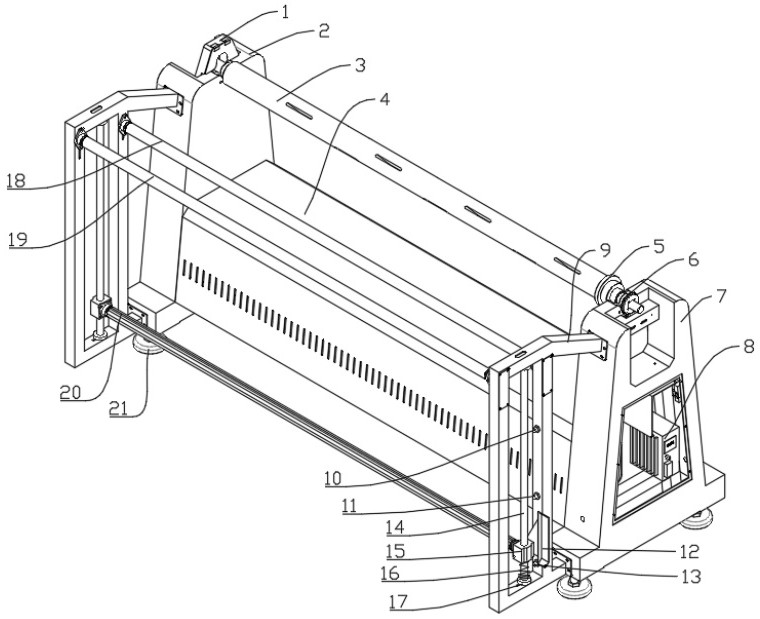 Automatic discharging frame