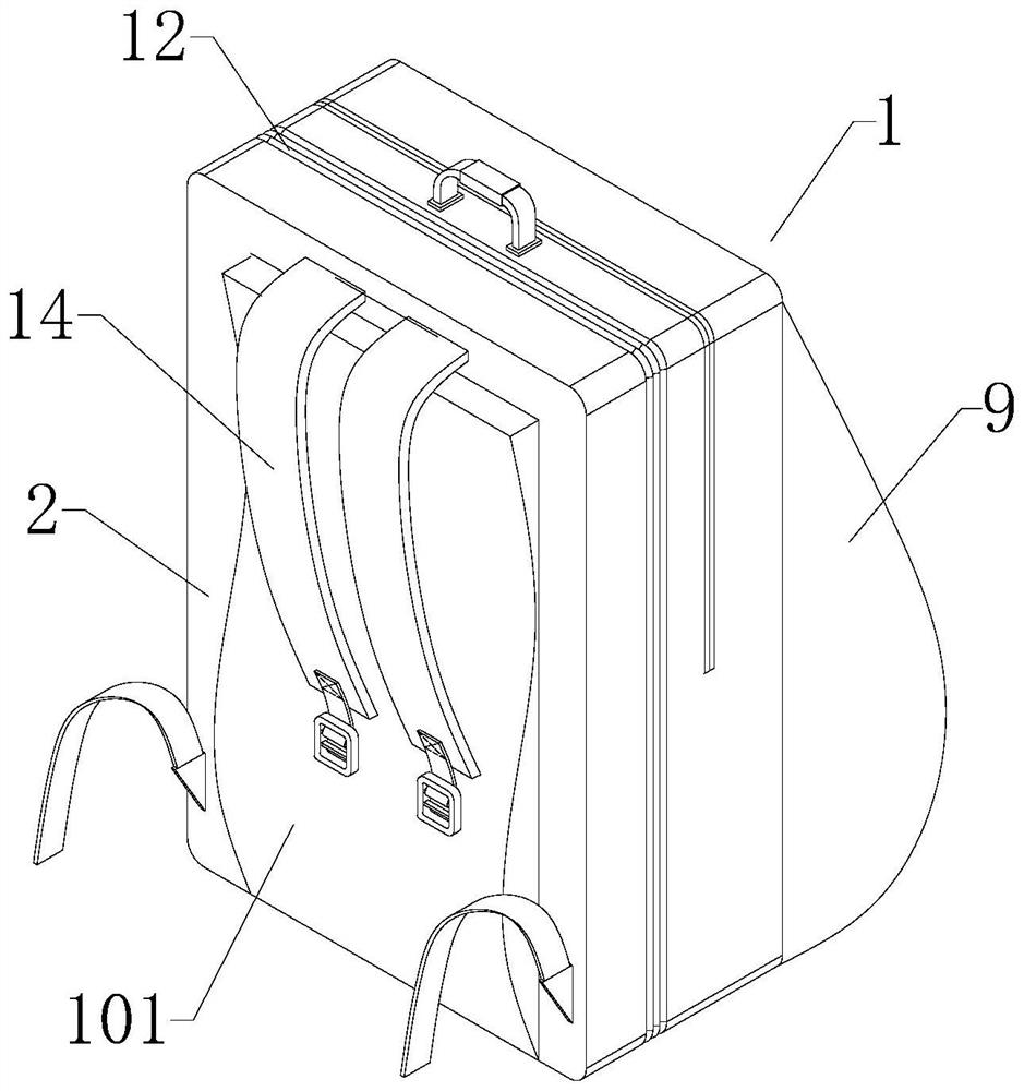 Suspension type energy collection backpack based on friction power generation