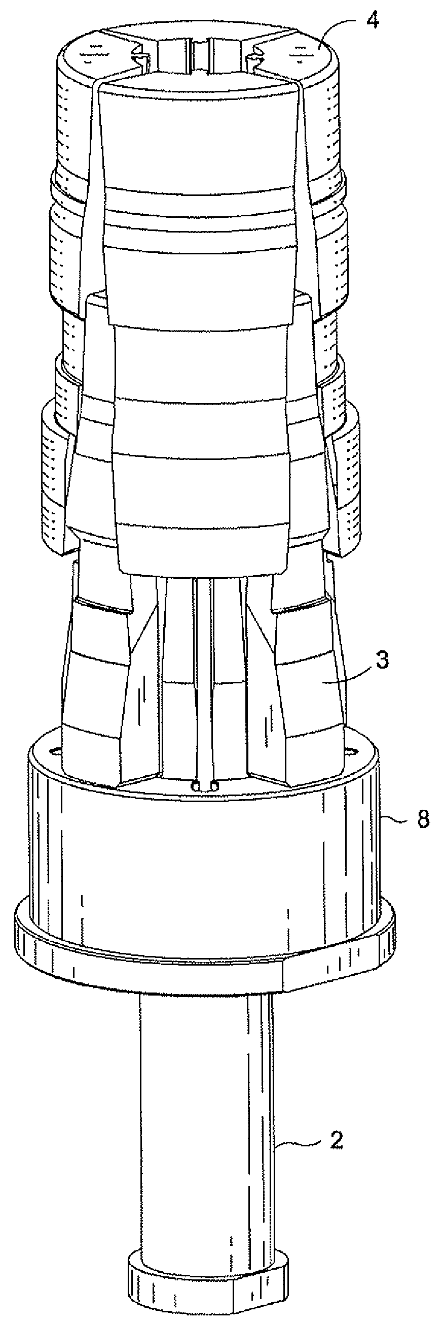 Mechanically collapsible core for injection molding