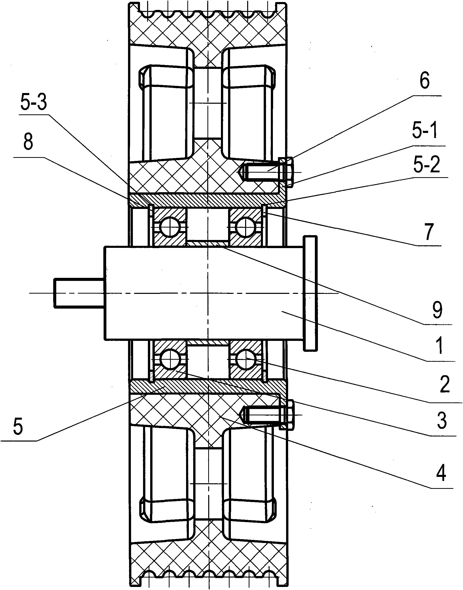 Single bushing-type MC nylon wheel