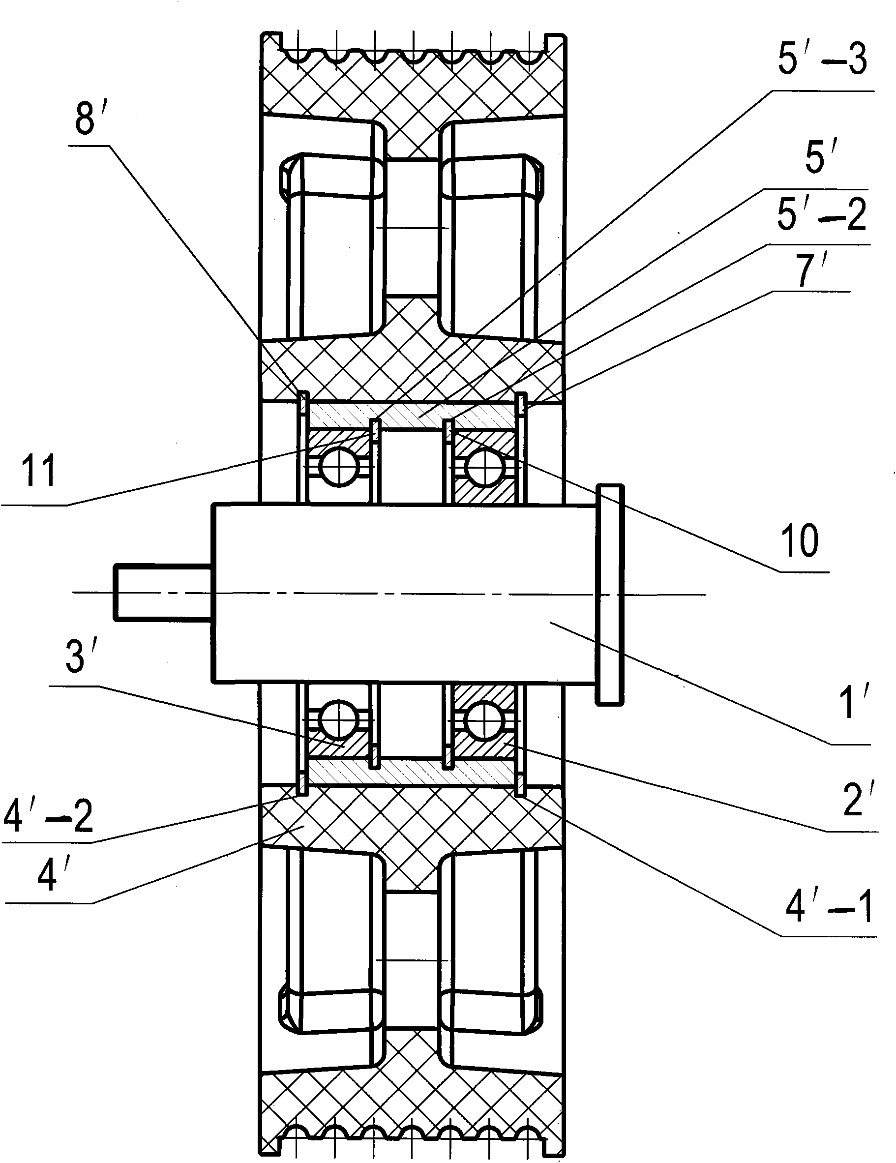 Single bushing-type MC nylon wheel