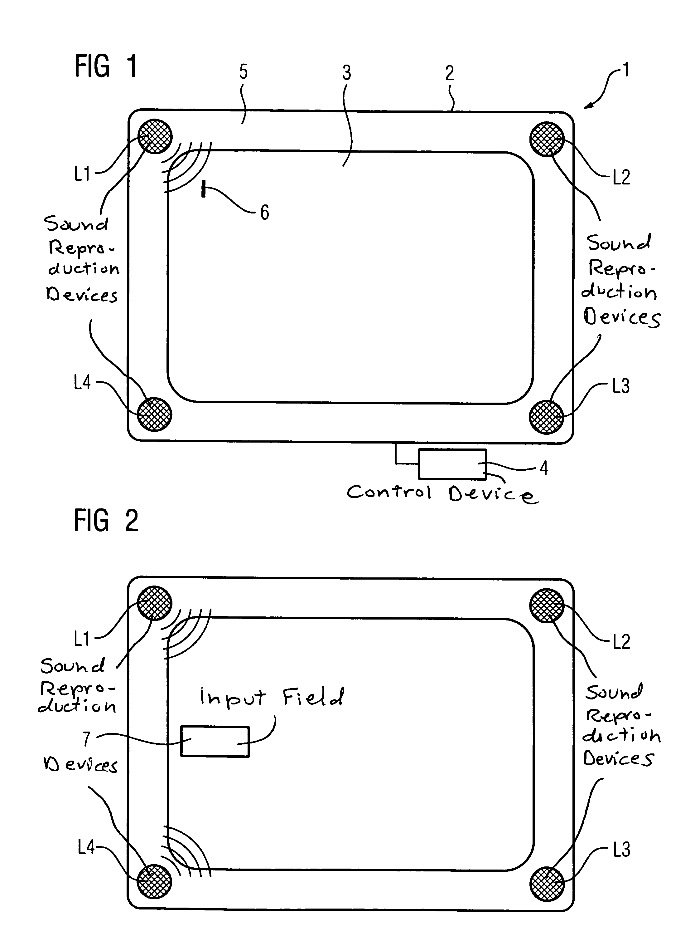 Reproduction apparatus with audio directionality indication of the location of screen information