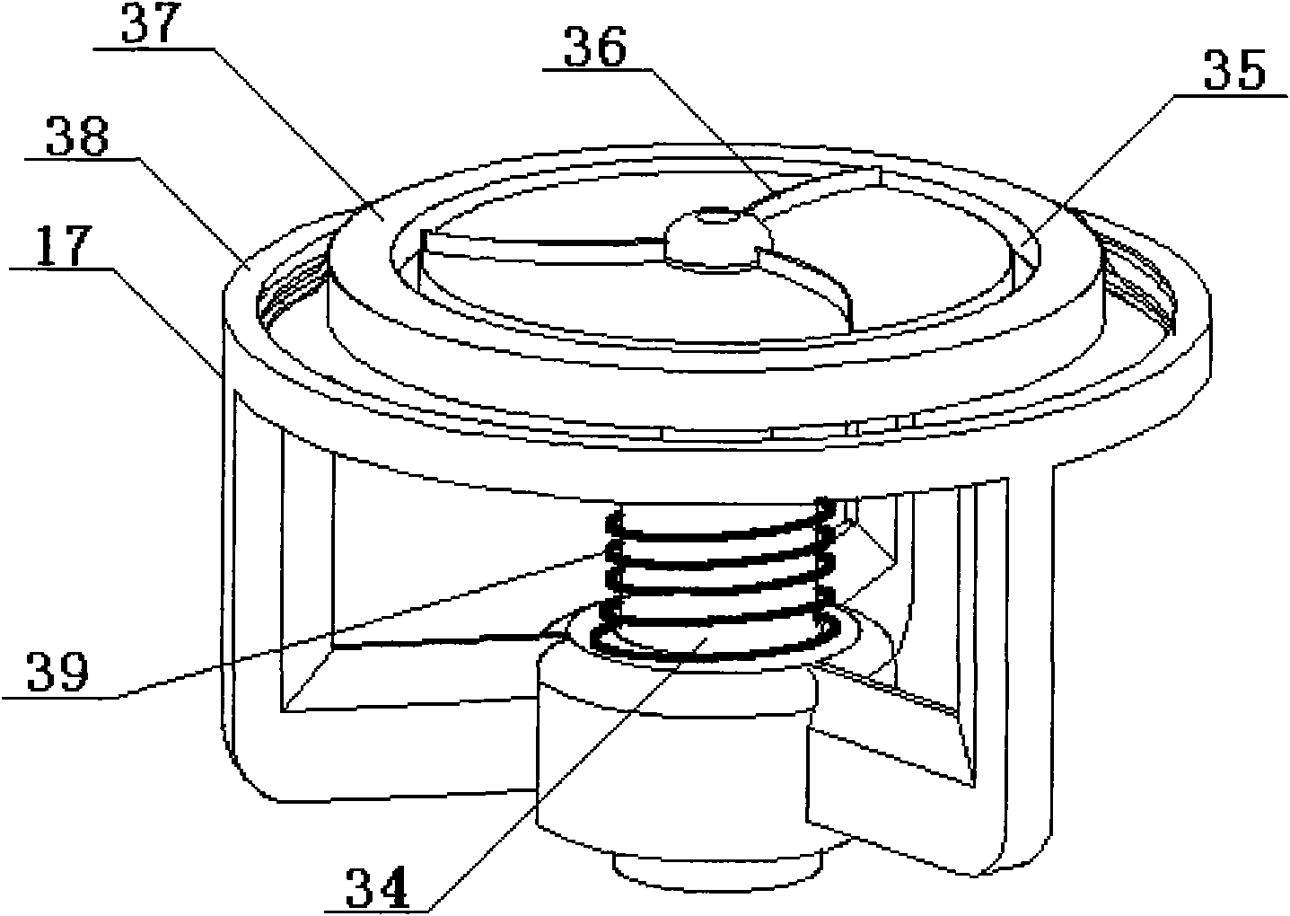 Turntable type quantitative discharging device