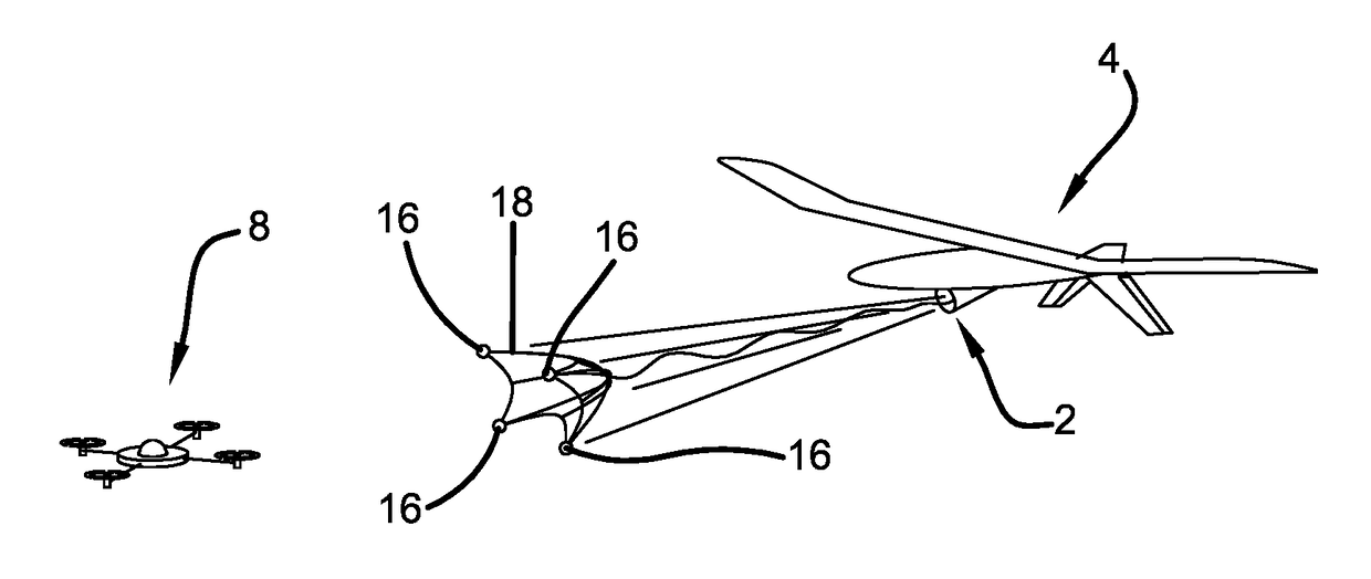 Aerial arresting system for unmanned aerial vehicle