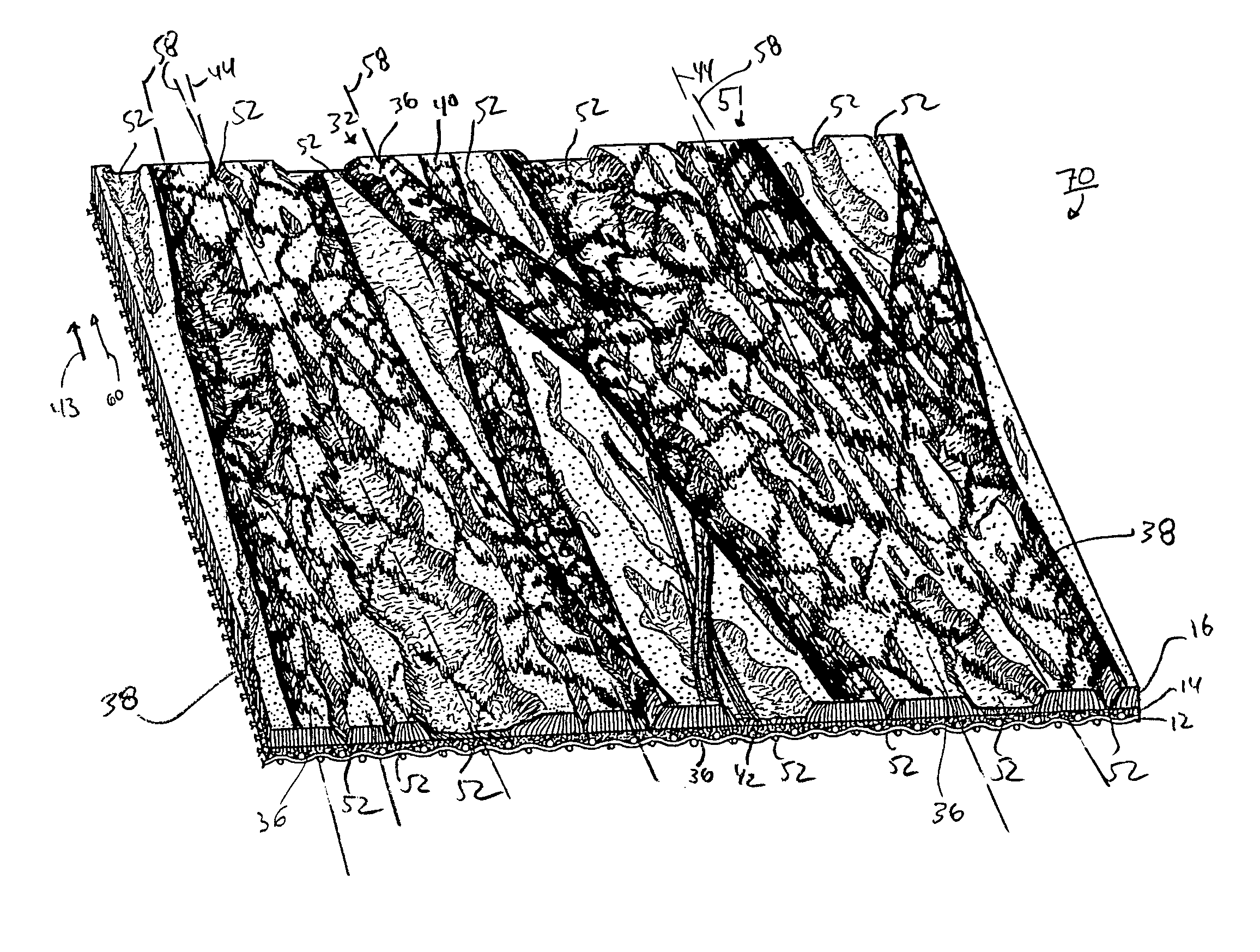 Realistically textured printed flocked fabrics and methods for making the fabrics