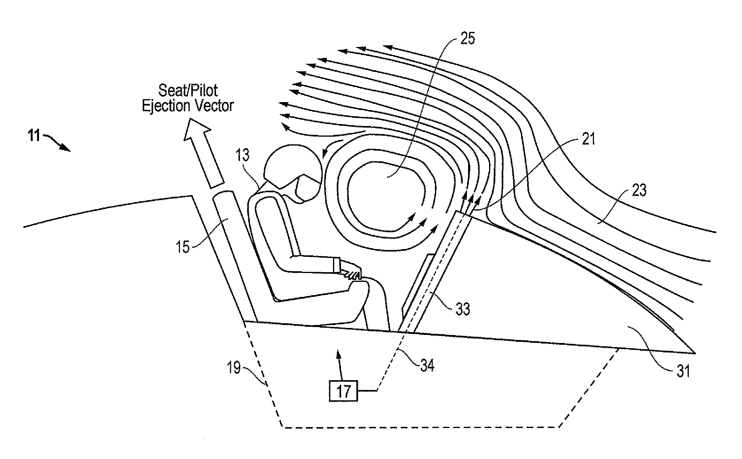 System, method and apparatus for windblast reduction during release or ejection from aircraft