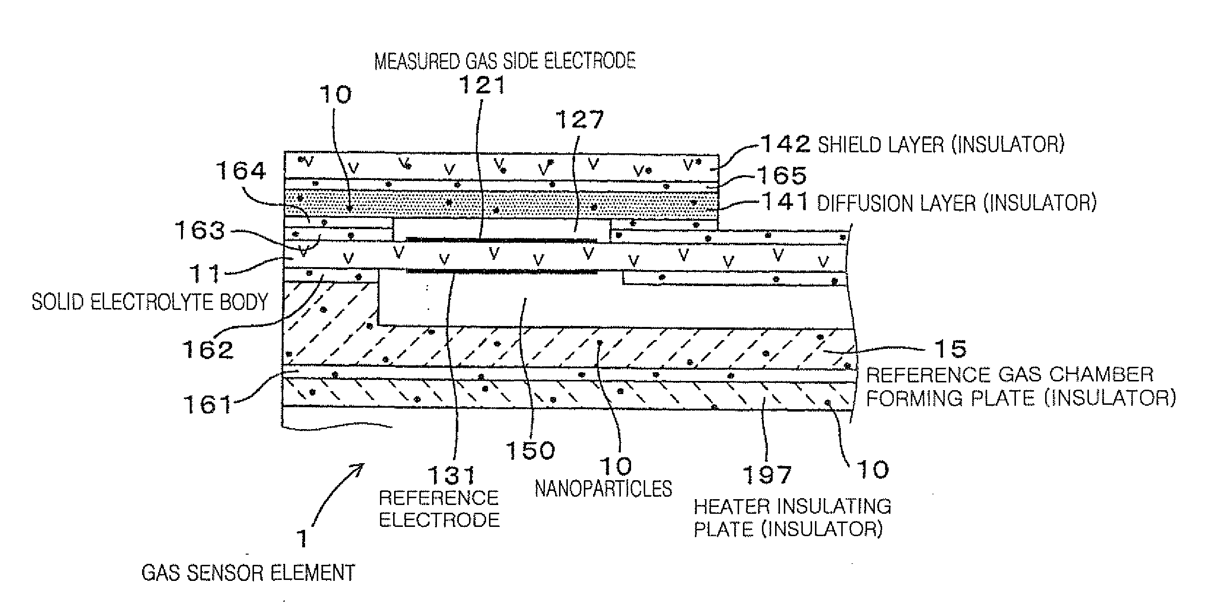 Gas sensor element and method for manufacturing same