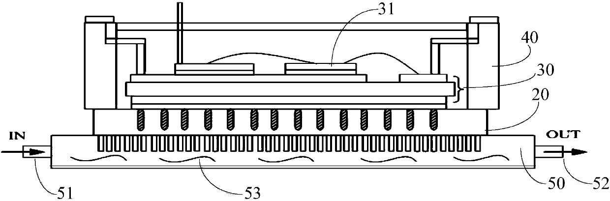 Base plate with integrated heat tubes and module device thereof