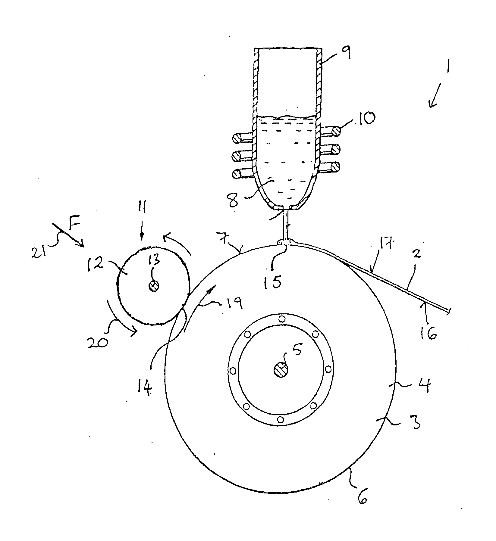 Device and Method for the Production of a Metallic Strip