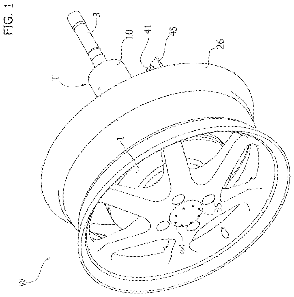 On-board centralized system for regulating the pressure of the tyres of a motor-vehicle