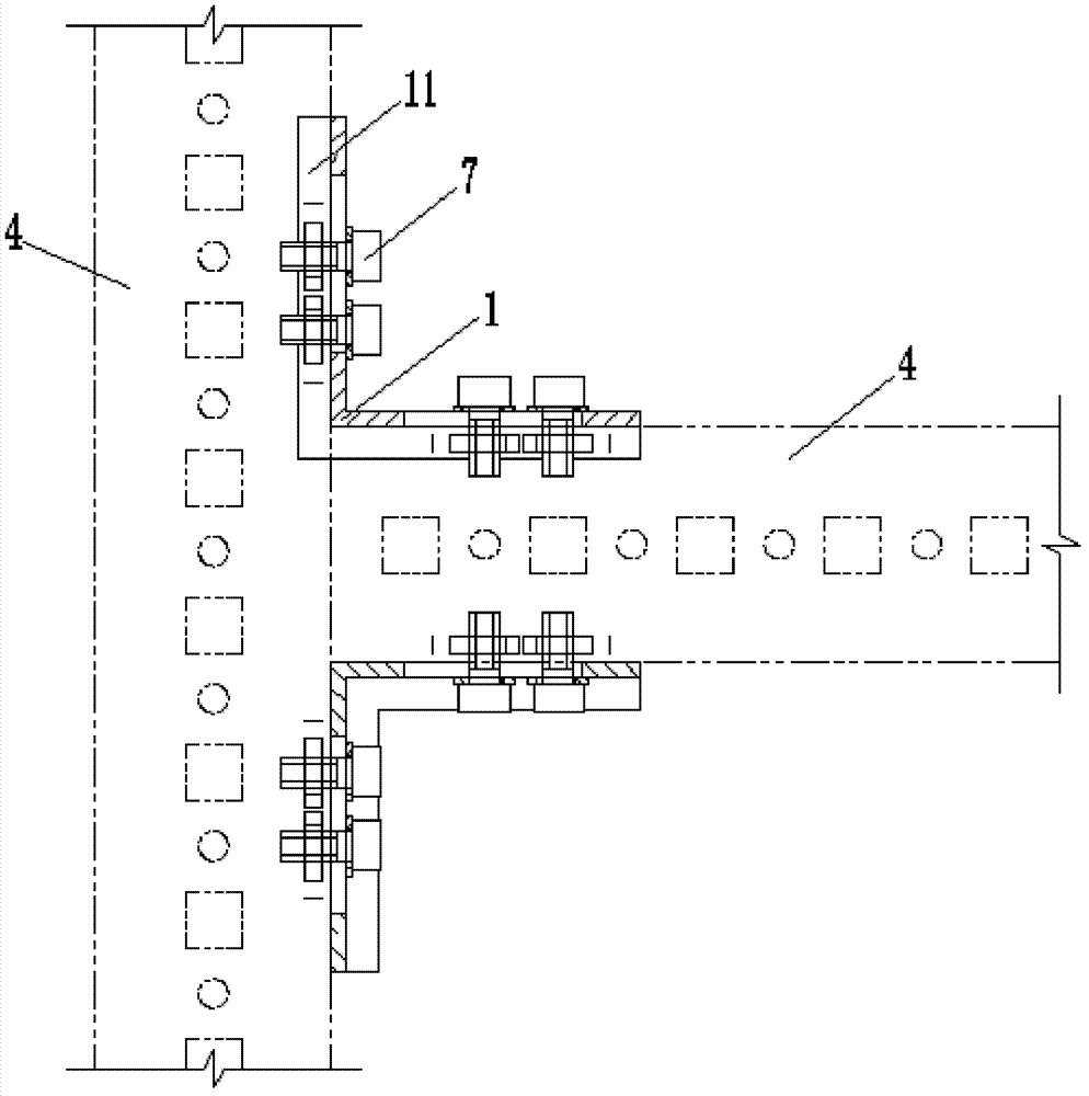 Keel connecting piece for building modular clean operating room