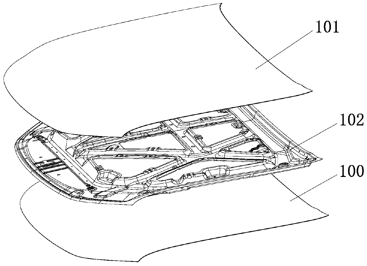 Automobile engine hood used for improving safety of pedestrians