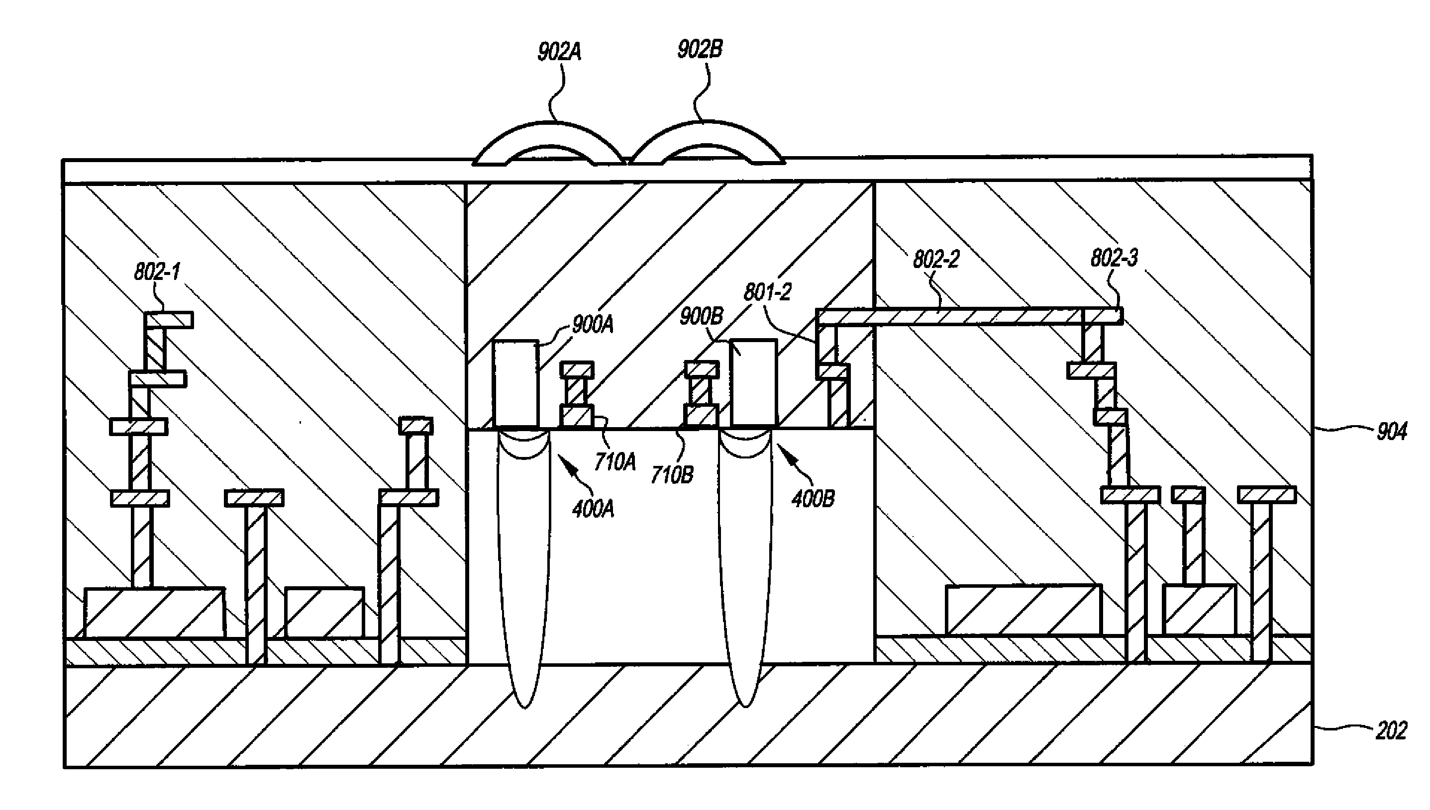 Image sensor with raised photosensitive elements