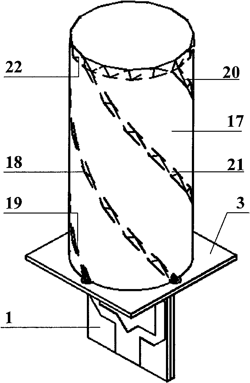 Dielectric-loaded quadrifilar helix antenna of power-division phase-shift feed network