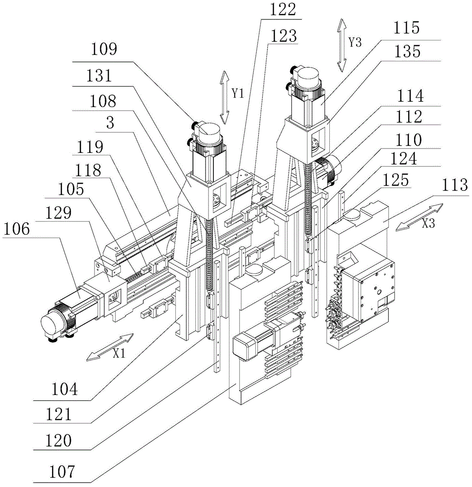 Spindle box movable type milling tool with main shaft with five-shaft structure