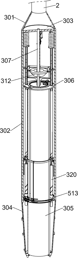 Sampling device for detection of mountain structure for laying oil pipelines