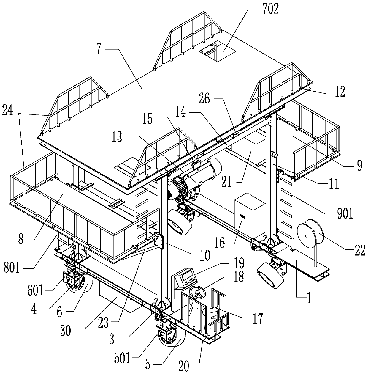 Multifunctional operation vehicle for self-propelled shield tunnel construction