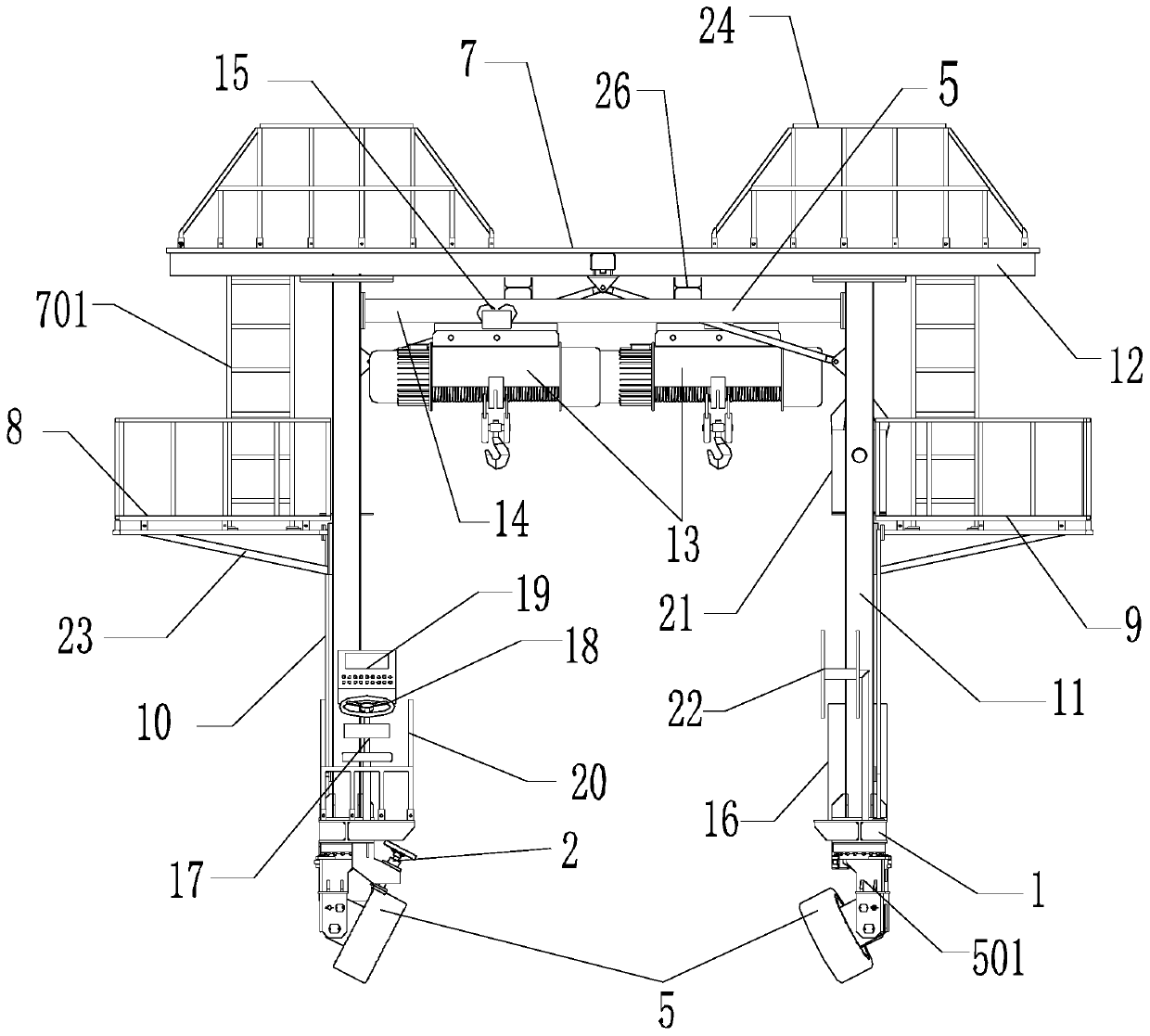 Multifunctional operation vehicle for self-propelled shield tunnel construction