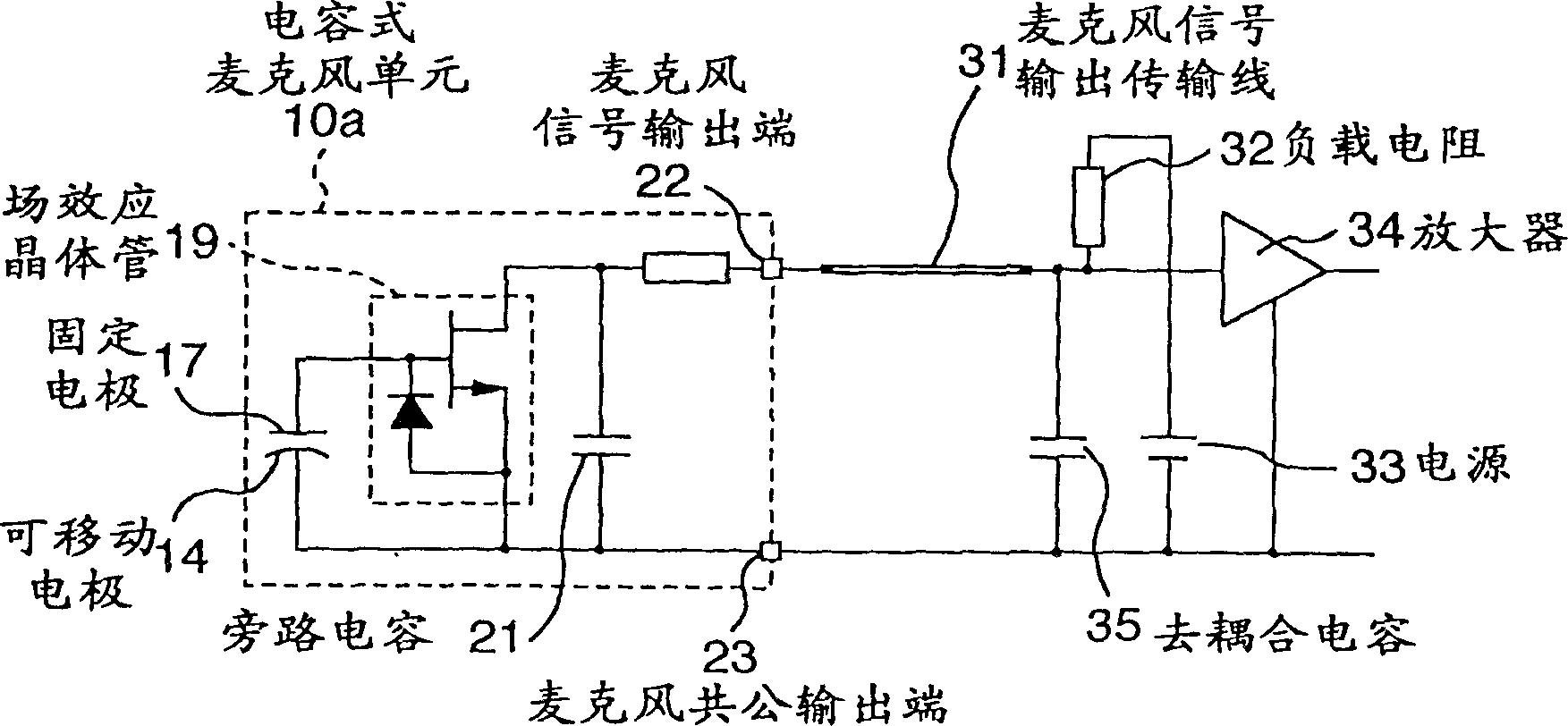 Capacitive microphone device and its connector