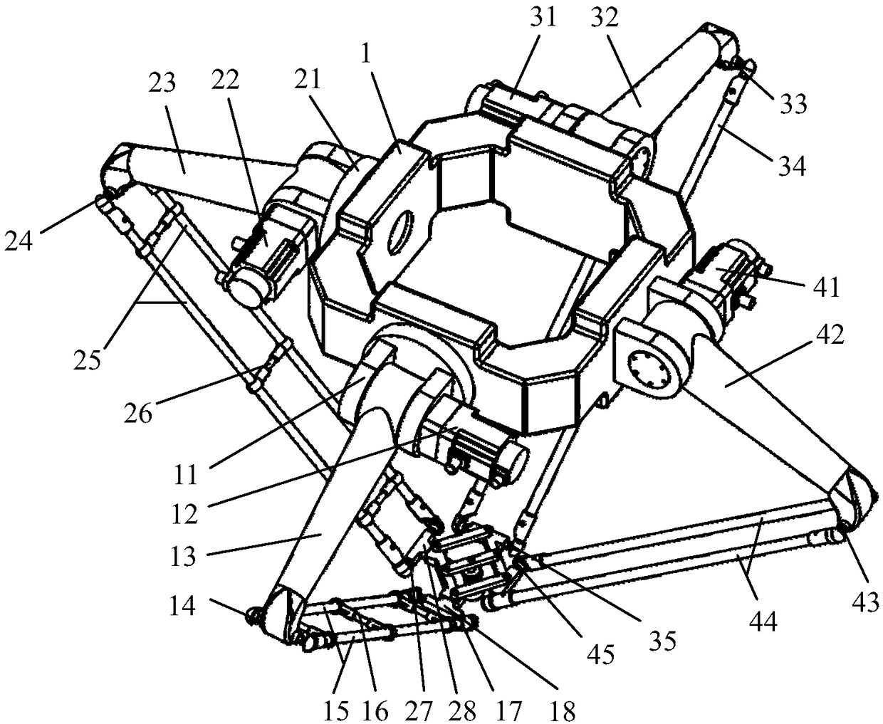 A four-degree-of-freedom high-speed parallel robot mechanism