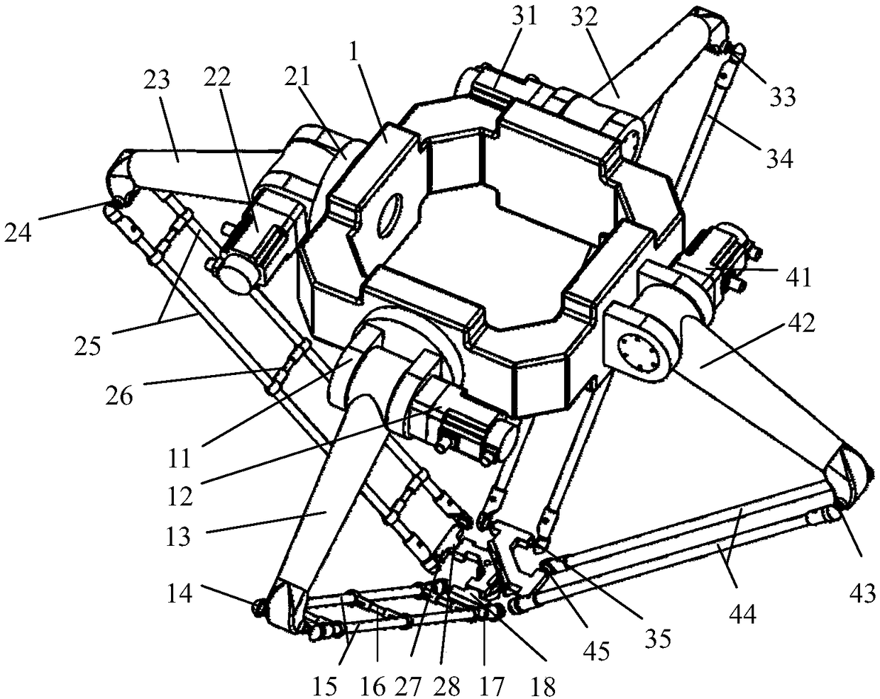 A four-degree-of-freedom high-speed parallel robot mechanism