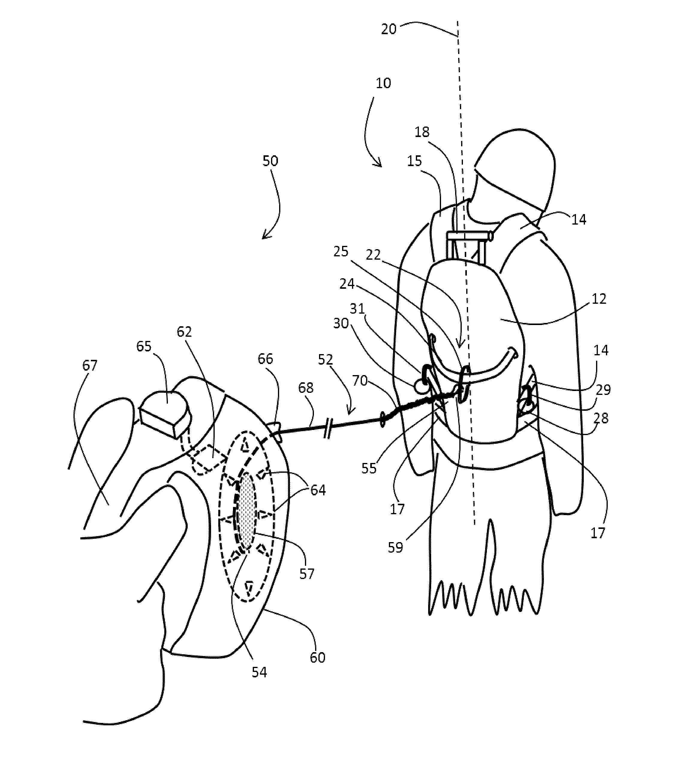 Tethered training harness