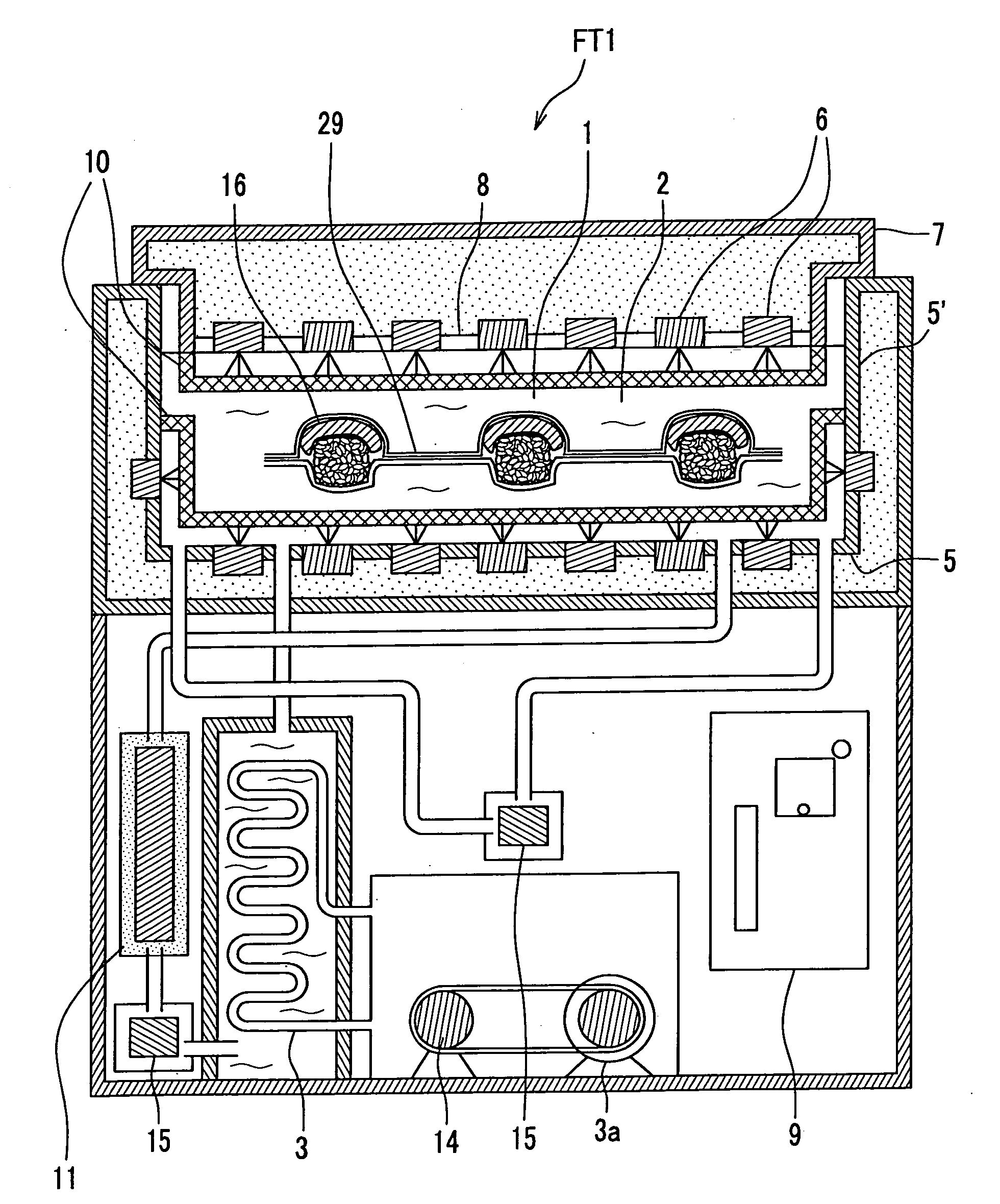 Freezing and thawing apparatus and thawing method of frozen stuff