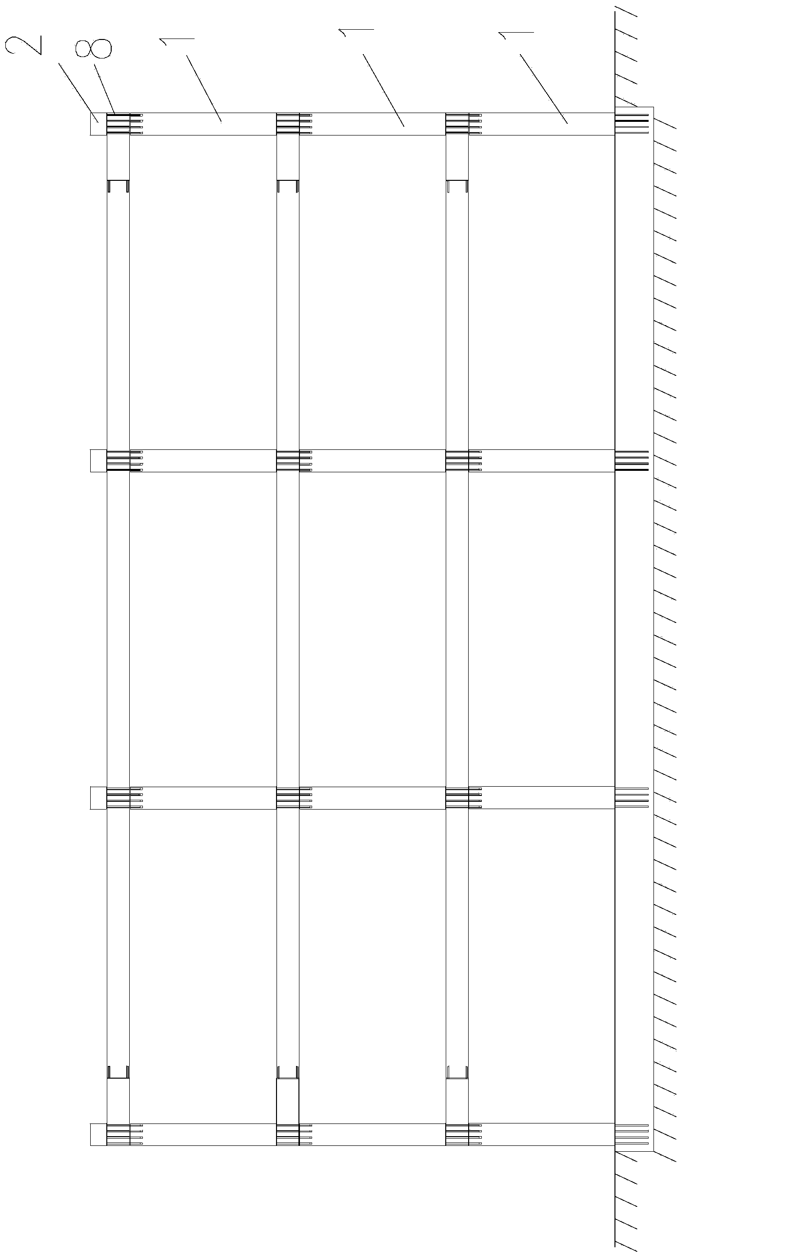 Multilayer stereotactic frame assembled by prefabricated reinforced concrete members