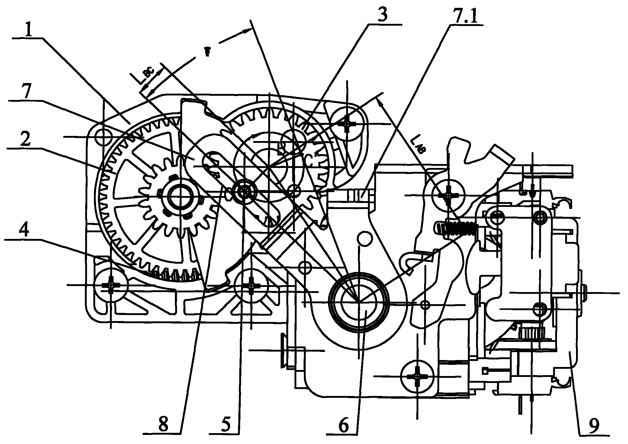 Rocking guide rod type electric operating mechanism for circuit breaker