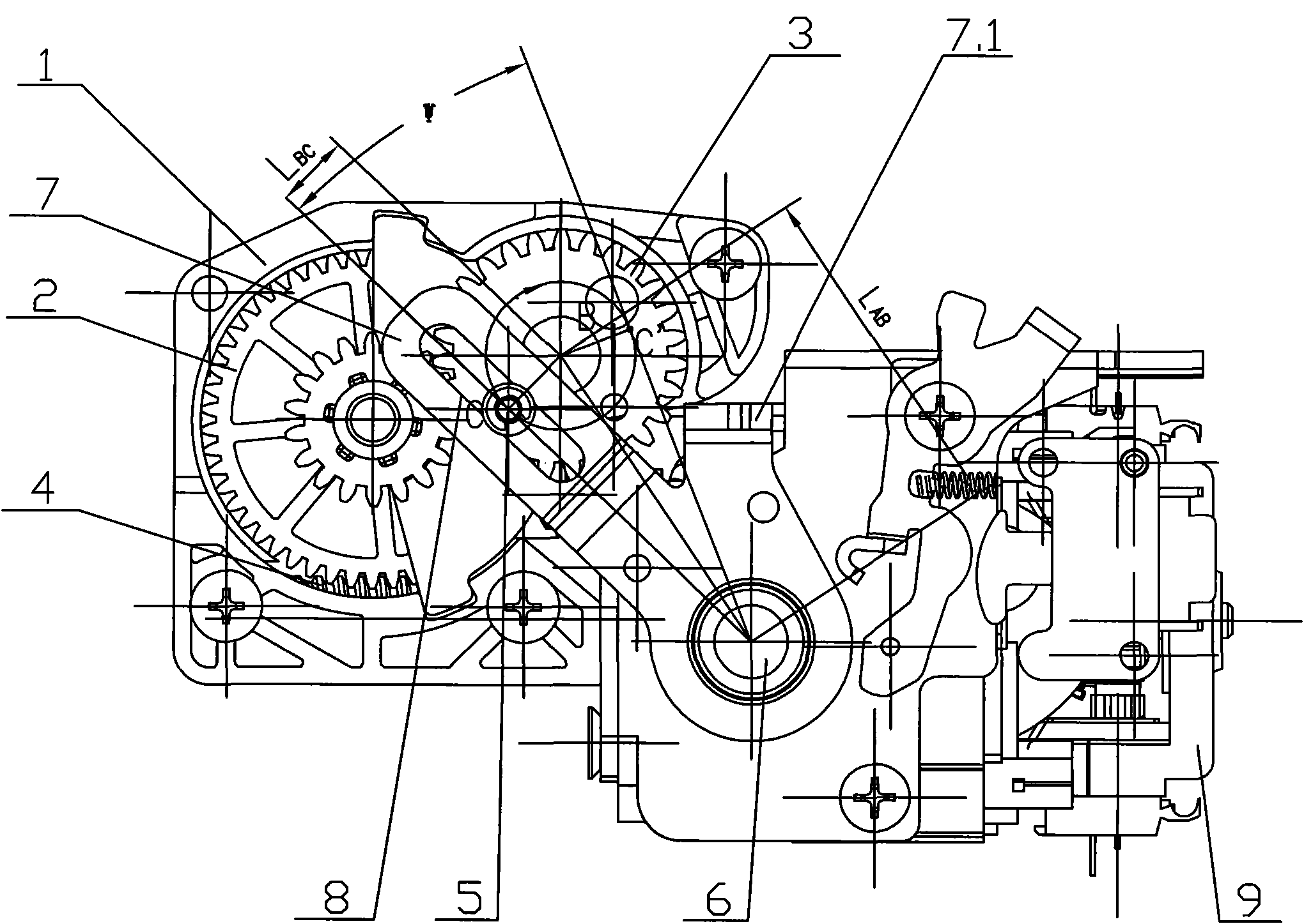 Rocking guide rod type electric operating mechanism for circuit breaker