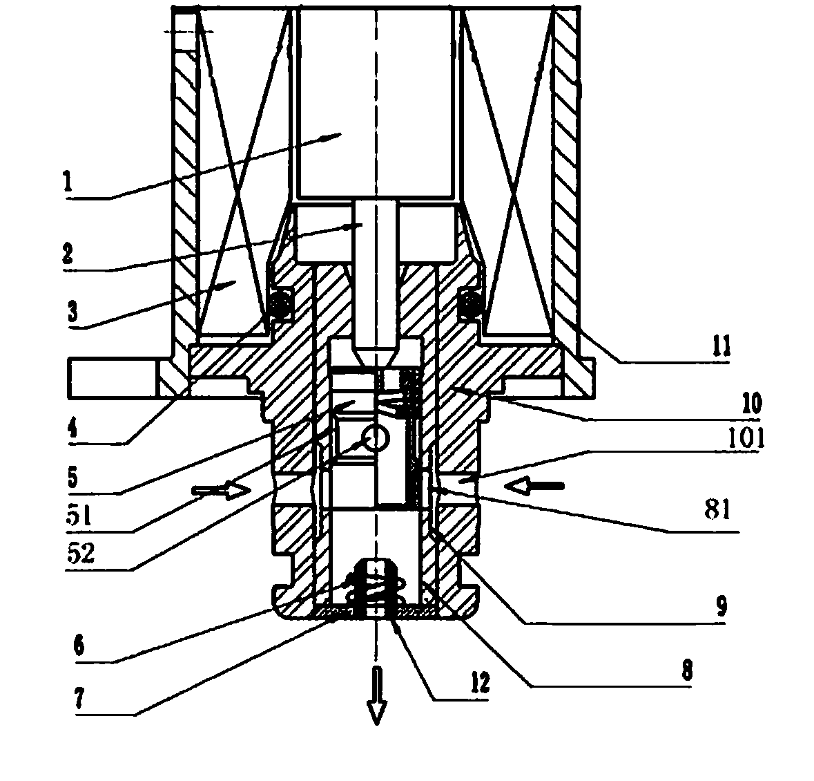 Proportional value adjustable high pressure common rail proportional electromagnetic valve