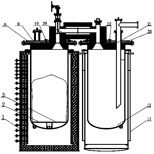 Sponge titanium reduction distillation system with linear-shaped passage