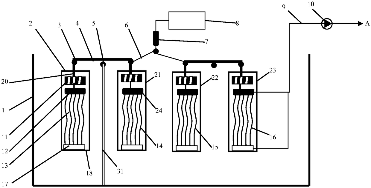 Immersed membrane separation device and operating method thereof