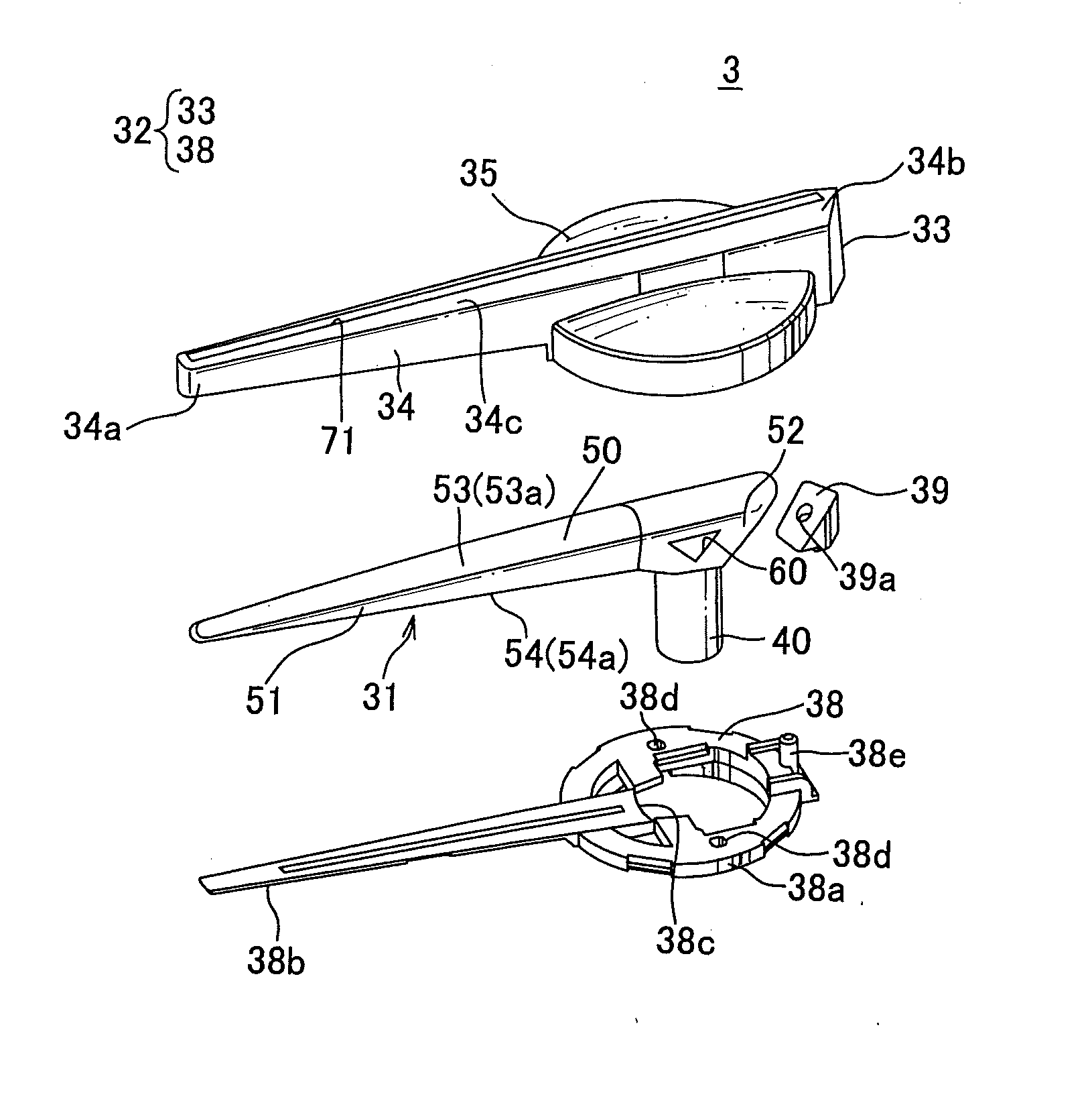 Indicator member, indicator unit and indicator instrument