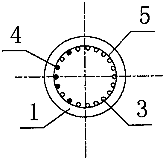 Field hole-digging and pouring foundation pit concrete support pile structure and manufacturing method thereof