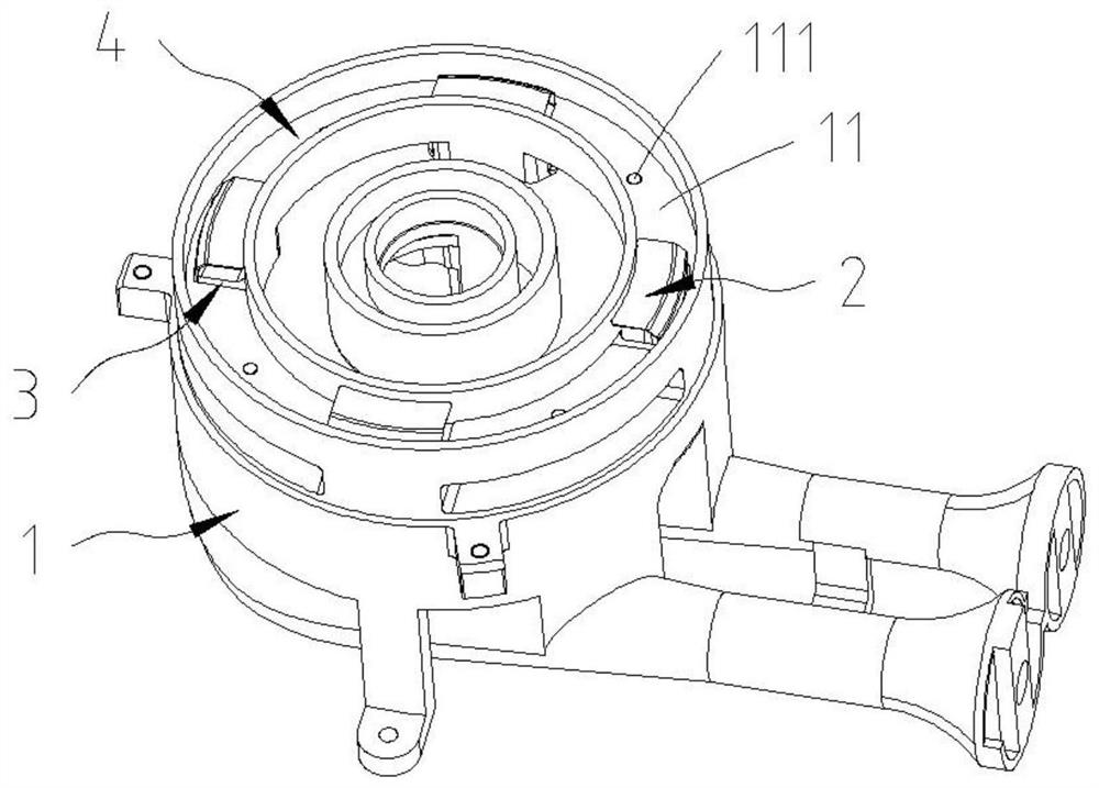 Burner with gas combing device